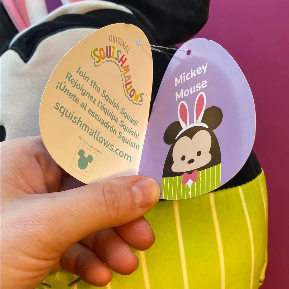 Disney Easter Squishmallow Set Mickey & Minnie Mouse 8 Inch Bunny Ears NWT